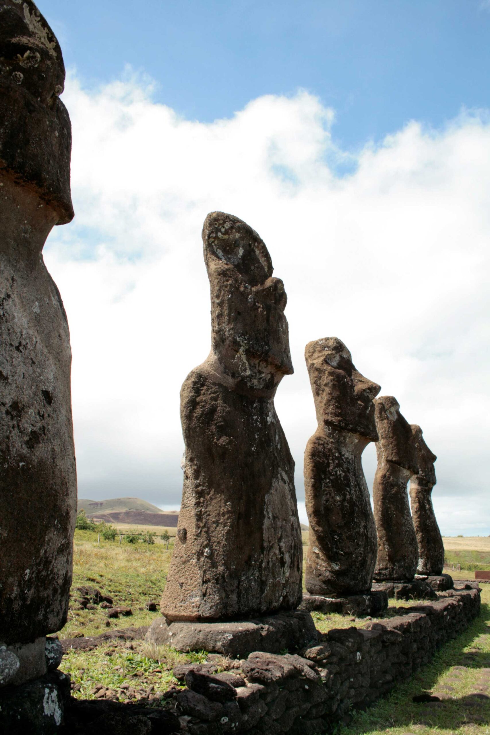 Moai standing at Rano Raraku, Easter Island