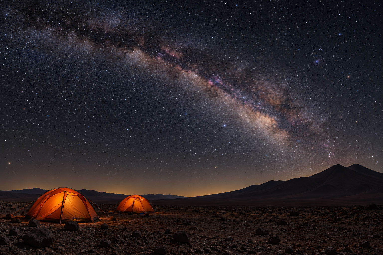 Tents under the Milky Way, Atacama Desert