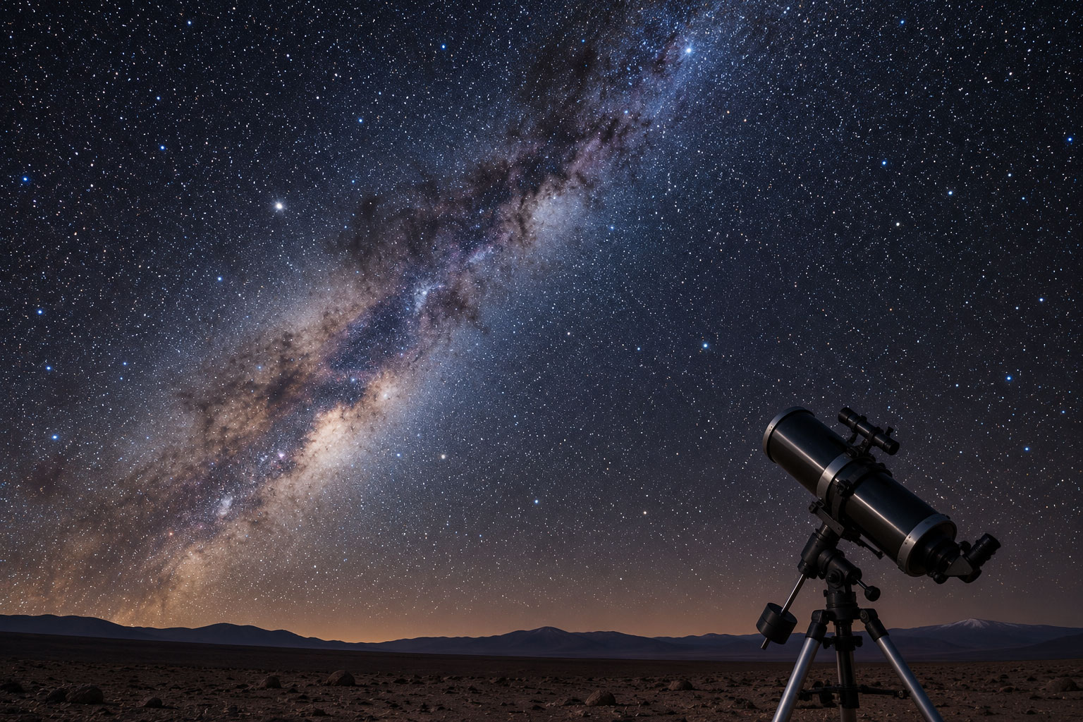 Telescope under the Milky Way, Atacama Desert